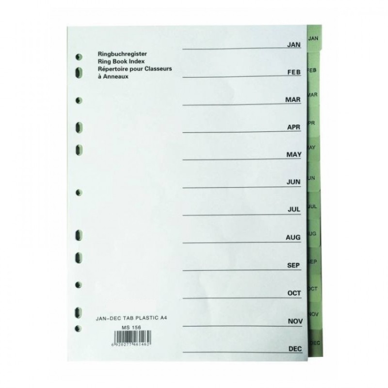 Divider Jan-Dec PVC