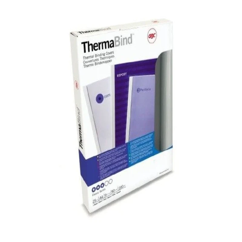 GBC ThermaBind Thermal Binding Covers, 25mm, White-IB370090-Box of 50